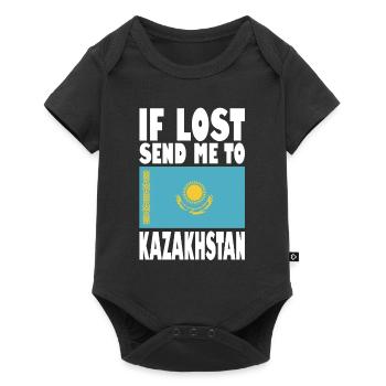 Drapeau du Kazakhstan - Body à manches courtes Premium Bébé - noir - Devant