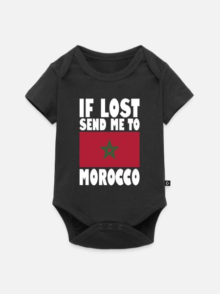 Marokko Flagge Spruch - Baby Premium Kurzarmbody - Schwarz