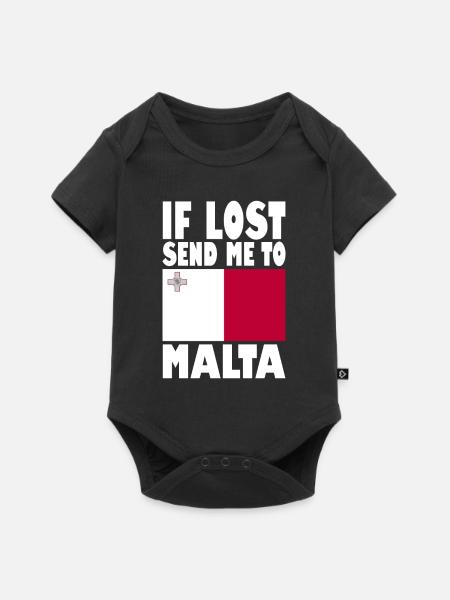 Malta Flagge Spruch - Baby Premium Kurzarmbody - Schwarz