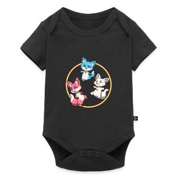 Lustige Transgender Stolz Füchse LGBTQ - Baby Premium Kurzarmbody - Schwarz - Vorne
