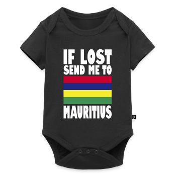 Mauritius Flag Saying - Baby Premium short-sleeve bodysuit - black - Front