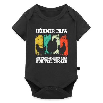 Huhn Hühner Papa - Baby Premium Kurzarmbody - Schwarz - Vorne
