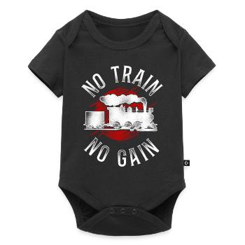 Steam Train Driver Trainspotting - Baby Premium short-sleeve bodysuit - black - Front