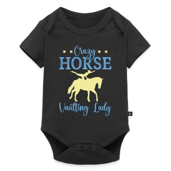 Crazy Horse Vaulting Lady Horse Riding - Baby Premium Kurzarmbody - Schwarz - Vorne