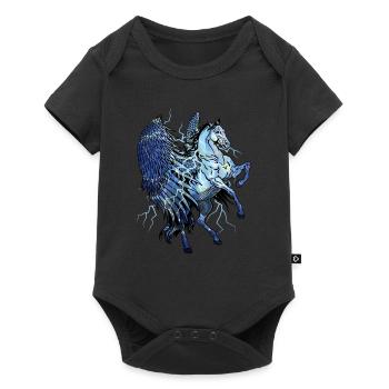 Pegasus Lightning Unicorn Kids Horse - Baby Premium short-sleeve bodysuit - black - Front