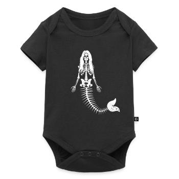 Mermaid Skeleton Halloween Funny Spooky - Baby Premium short-sleeve bodysuit - black - Front