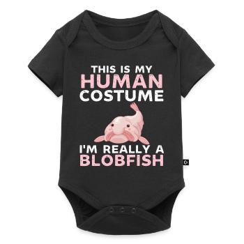 C’est mon costume humain je suis vraiment un blobfish - Body à manches courtes Premium Bébé - noir - Devant