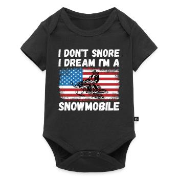 I dont snore i dream im a snowmobile - Baby Premium short-sleeve bodysuit - black - Front