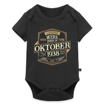 Octobre 1938 Anniversaire homme - Body à manches courtes Premium Bébé - noir - Devant