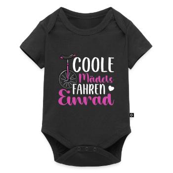 Coole Mädels fahren Einrad - Baby Premium Kurzarmbody - Schwarz - Vorne