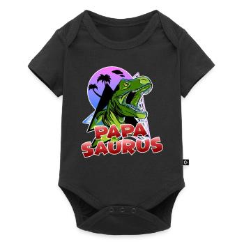 Papasaurus design pour le père pour son anniversaire - Body à manches courtes Premium Bébé - noir - Devant