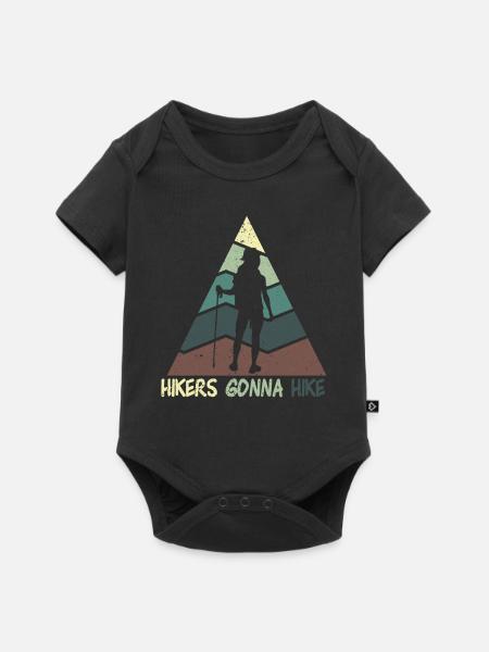 Wandern Wanderung Berg Spazieren Wanderschuhe - Baby Premium Kurzarmbody - Schwarz