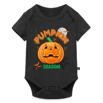 La saison Citrouille Arbre d’automne Orange Feuilles d’automne - Body à manches courtes Premium Bébé - noir - Devant