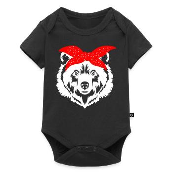 Swiss Bear - Baby Premium short-sleeve bodysuit - black - Front