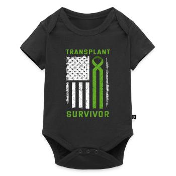 USA Flagge Organspender Transplantation Organ - Baby Premium Kurzarmbody - Schwarz - Vorne