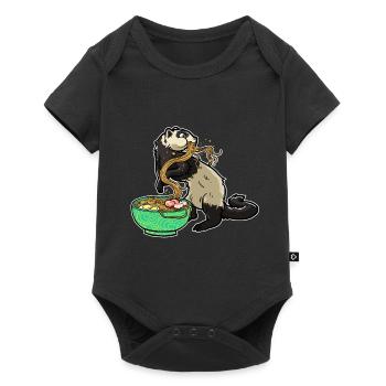 Japanese Noodles Kawaii Ramen Bowl Ferret - Baby Premium short-sleeve bodysuit - black - Front