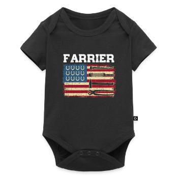US Flag Patriotic American Farrier Horseshoe Tools - Baby Premium short-sleeve bodysuit - black - Front