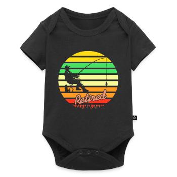 Awesome Retro Retired Fishermen T-Shirt Present - Baby Premium Kurzarmbody - Schwarz - Vorne