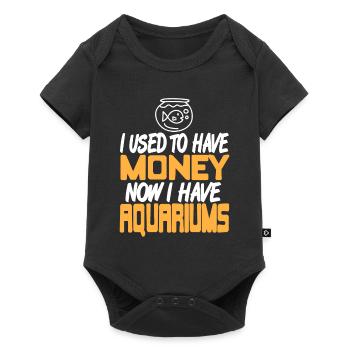 J’avais l’habitude d’avoir de l’argent maintenant j’ai des aquariums drôles - Body à manches courtes Premium Bébé - noir - Devant