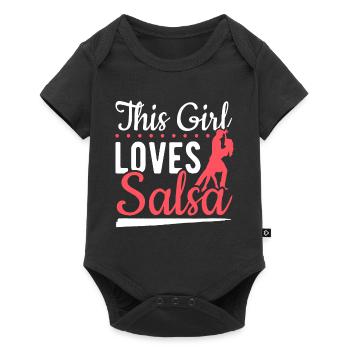 Danse latine Cette fille aime la salsa - Body à manches courtes Premium Bébé - noir - Devant