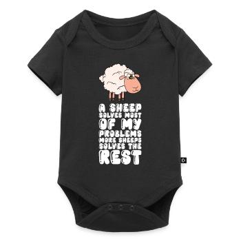 A sheep solves most of my problems - Baby Premium short-sleeve bodysuit - black - Front