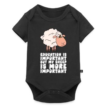 Education is important My sheep is more important - Baby Premium short-sleeve bodysuit - black - Front