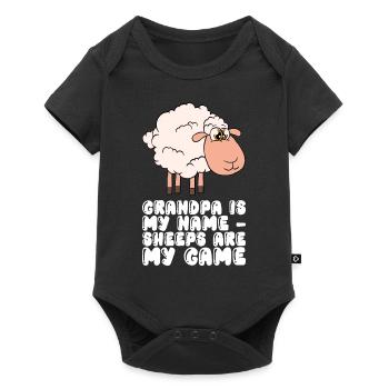 Grandpa Is My Name Sheep Are My Game - Baby Premium short-sleeve bodysuit - black - Front