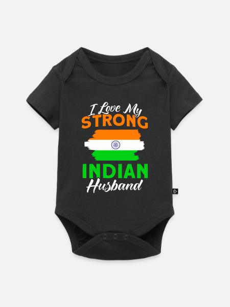 Indien Indische Wurzeln Geschenk - Baby Premium Kurzarmbody - Schwarz