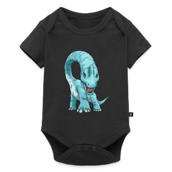 Brachiosaurus Dinosaurier Face to Face - Baby Premium Kurzarmbody - Schwarz - Vorne