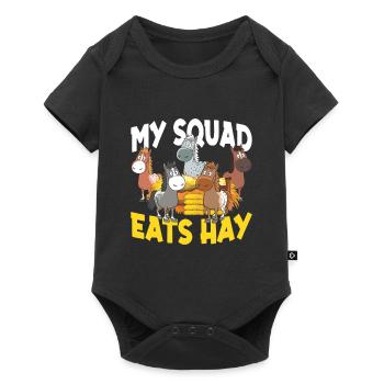 My Squad Eats Hay für eine Reiterin oder Reiter - Baby Premium Kurzarmbody - Schwarz - Vorne