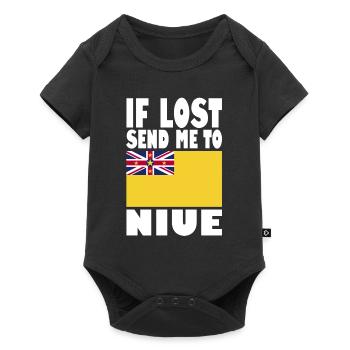 Dicton du drapeau de Niue - Body à manches courtes Premium Bébé - noir - Devant