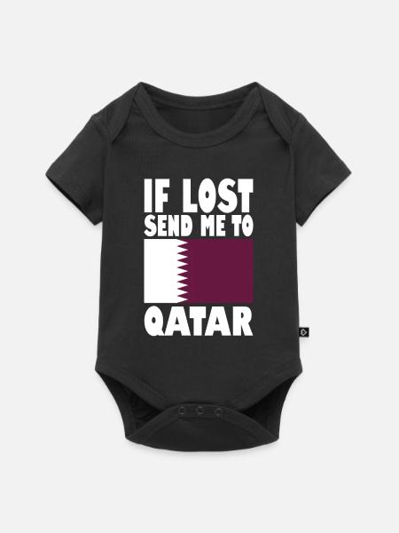 Katar Flagge Spruch - Baby Premium Kurzarmbody - Schwarz