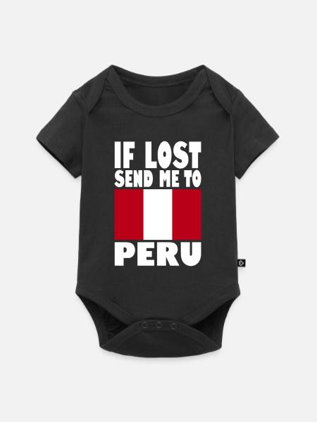 Peru Flagge Spruch - Baby Premium Kurzarmbody - Schwarz