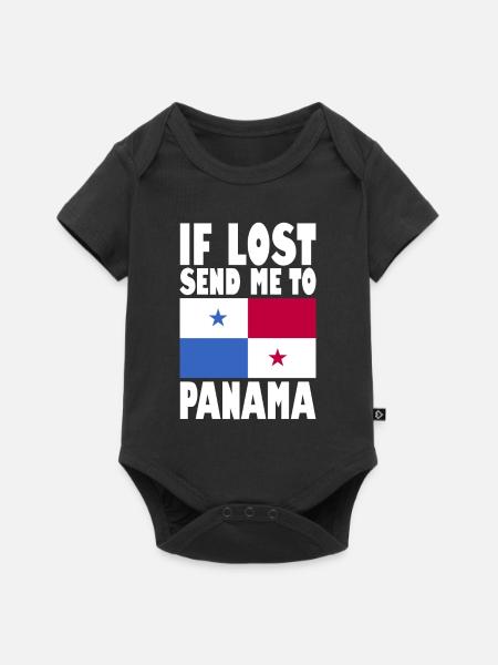 Panama Flagge Spruch - Baby Premium Kurzarmbody - Schwarz