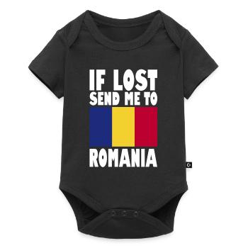 Slogan du drapeau roumain - Body à manches courtes Premium Bébé - noir - Devant