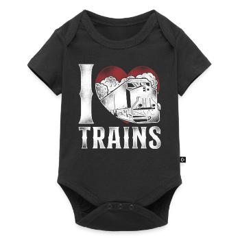 Freight Diesel Train Driver - Baby Premium short-sleeve bodysuit - black - Front