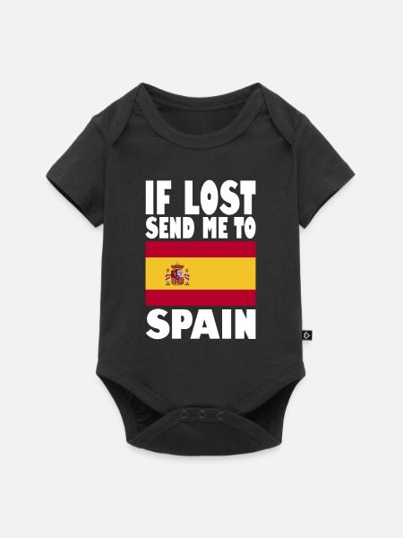 Spanien Flagge Spruch - Baby Premium Kurzarmbody - Schwarz