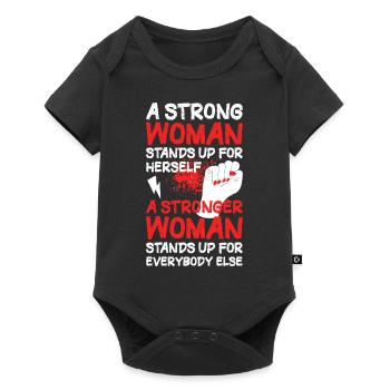 A Strong Woman Feminism Gift - Baby Premium short-sleeve bodysuit - black - Front