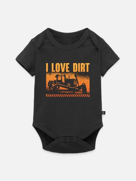 Bagger Planierraupe Bauarbeiter Bulldozer Geschenk - Baby Premium Kurzarmbody - Schwarz