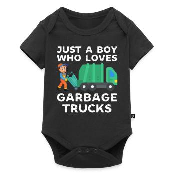 Just a boy who loves garbage trucks - Baby Premium short-sleeve bodysuit - black - Front