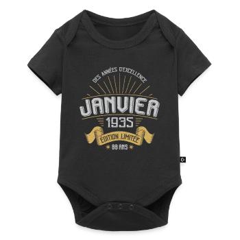 Des Années D'excellence Janvier 1935 88 Ans - Body à manches courtes Premium Bébé - noir - Devant