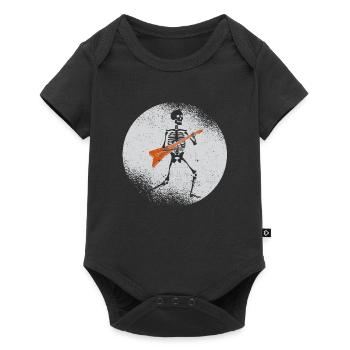Skeleton Guitar Playing Rockmond Halloween Music - Baby Premium short-sleeve bodysuit - black - Front
