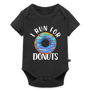 I Run For Donuts – Funny Sarcastic Quote Donut - Baby Premium short-sleeve bodysuit - black - Front