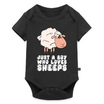 Only A Boy Who Loves Sheep - Baby Premium short-sleeve bodysuit - black - Front