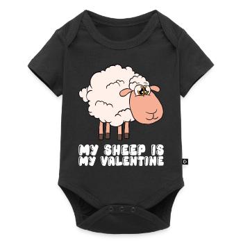 Mes moutons sont ma Saint-Valentin - Body à manches courtes Premium Bébé - noir - Devant