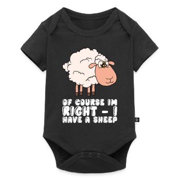 Of course I'm right, I have a sheep - Baby Premium short-sleeve bodysuit - black - Front