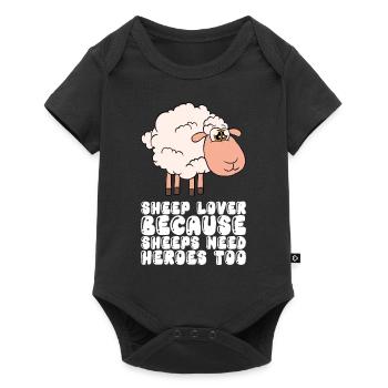 Sheep Lovers Because Sheep Also Need Heroes - Baby Premium short-sleeve bodysuit - black - Front