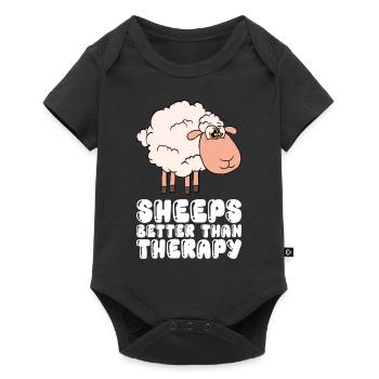 Sheep Are Better Than A Therapy - Baby Premium short-sleeve bodysuit - black - Front