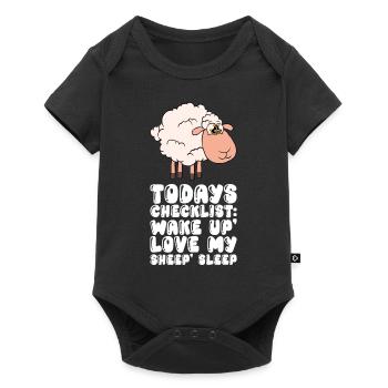 La liste de contrôle d’aujourd’hui Réveillez-vous Aimez mes moutons Dormez - Body à manches courtes Premium Bébé - noir - Devant