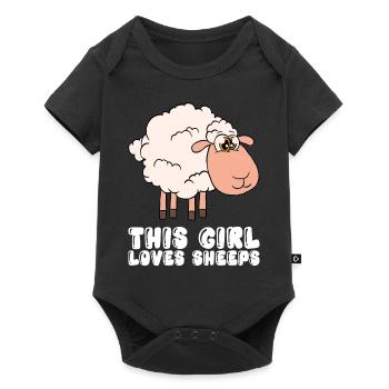 This girl loves sheep - Baby Premium short-sleeve bodysuit - black - Front